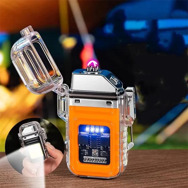 Waterproof Lighter for Transparent with Flashlight Rechargeable