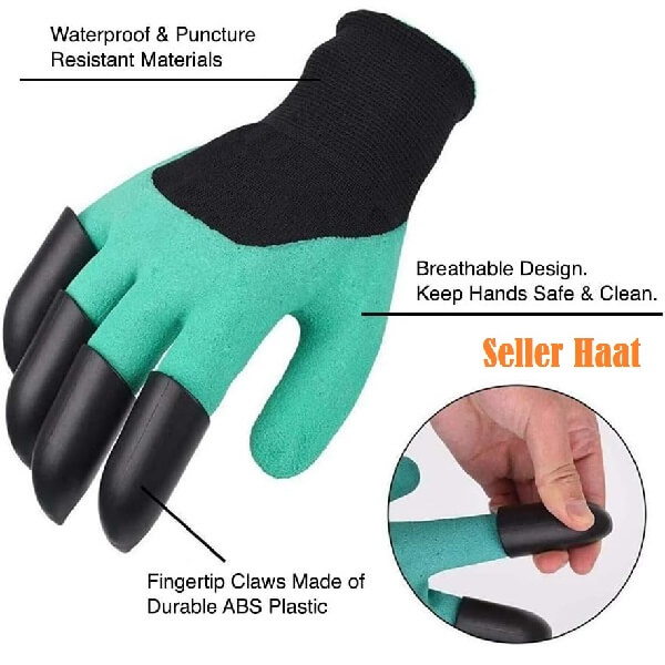 Garden Gloves Fingertips Claws 8 ABS Plastic Claws