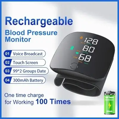 Automatic Rechargeable Digital Touch Screen Wrist-type Blood-Pressure Machine/ BP Machine - Image 3