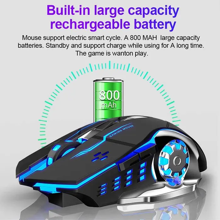 Wireless Gaming Mouse RGB For IOS Android Mac & Computer Laptop